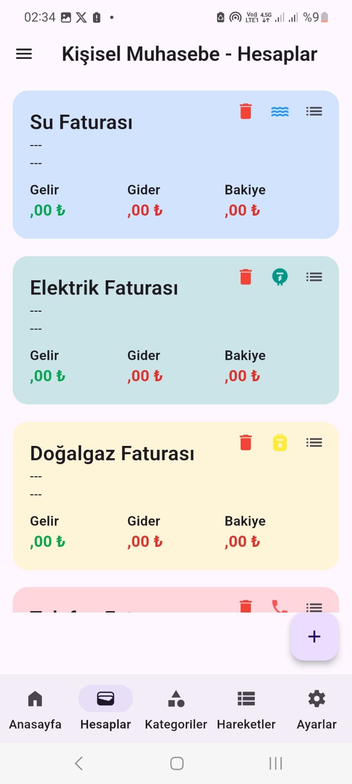 Hesaplar Yönetimi